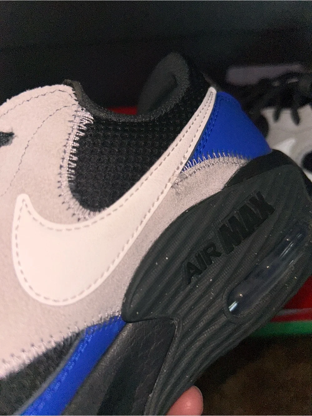 Nike Air Max Black, White & Blue Athletic Sneakers